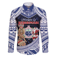 Samoa Christmas Family Matching Off Shoulder Short Dress and Hawaiian Shirt Samoan Siva Dance With Santa - Polynesian Pride