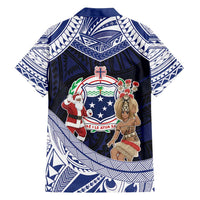 Samoa Christmas Family Matching Puletasi and Hawaiian Shirt Samoan Siva Dance With Santa - Polynesian Pride