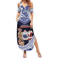 Samoa Christmas Family Matching Summer Maxi Dress and Hawaiian Shirt Samoan Siva Dance With Santa - Polynesian Pride