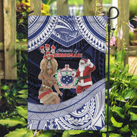 Samoa Christmas Garden Flag Samoan Siva Dance With Santa - Polynesian Pride
