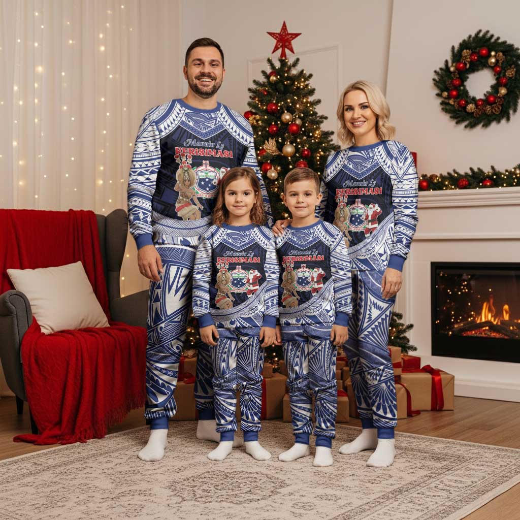 Samoa Christmas Pajama Set Samoan Siva Dance With Santa - Polynesian Pride