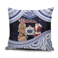 Samoa Christmas Pillow Cover Samoan Siva Dance With Santa - Polynesian Pride