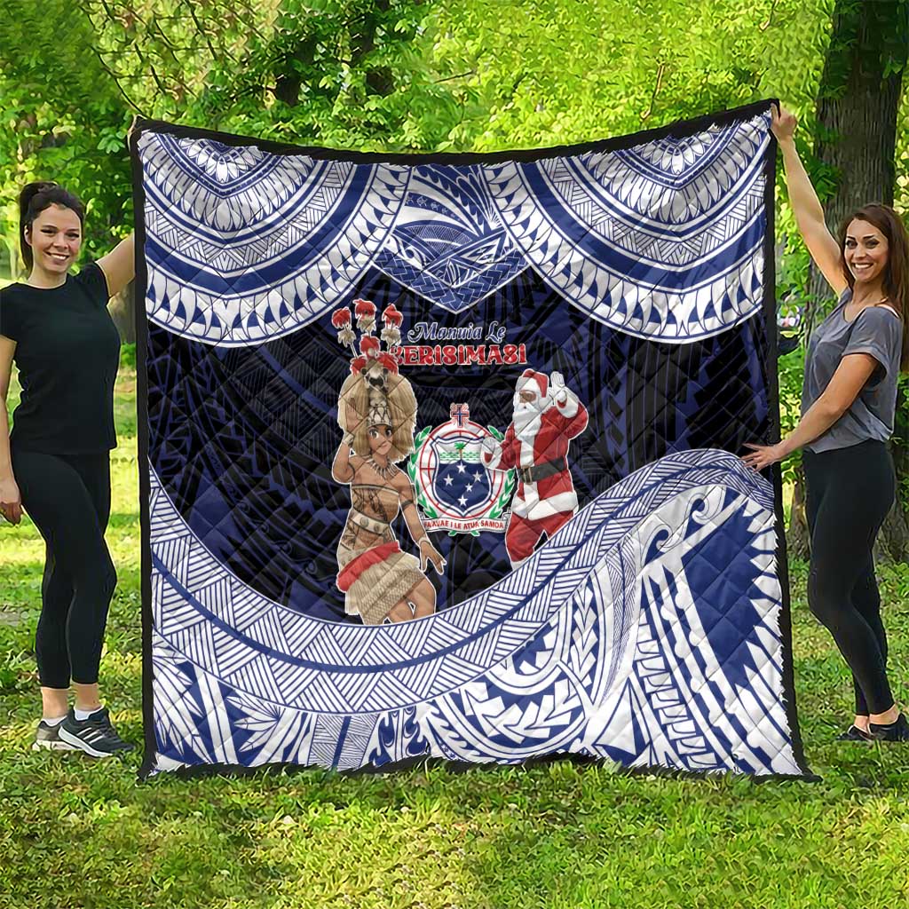 Samoa Christmas Quilt Samoan Siva Dance With Santa - Polynesian Pride