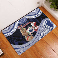 Samoa Christmas Rubber Doormat Samoan Siva Dance With Santa - Polynesian Pride