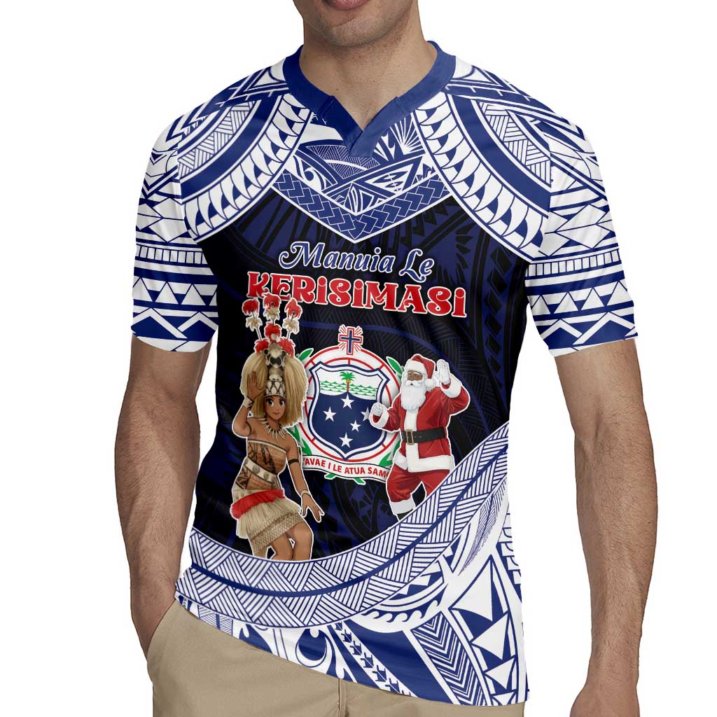 Samoa Christmas Rugby Jersey Samoan Siva Dance With Santa - Polynesian Pride