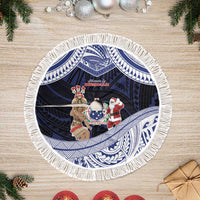 Samoa Christmas Tree Skirt Samoan Siva Dance With Santa - Polynesian Pride