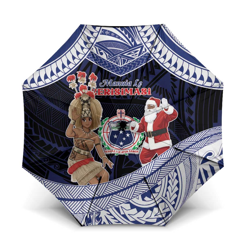 Samoa Christmas Umbrella Samoan Siva Dance With Santa - Polynesian Pride