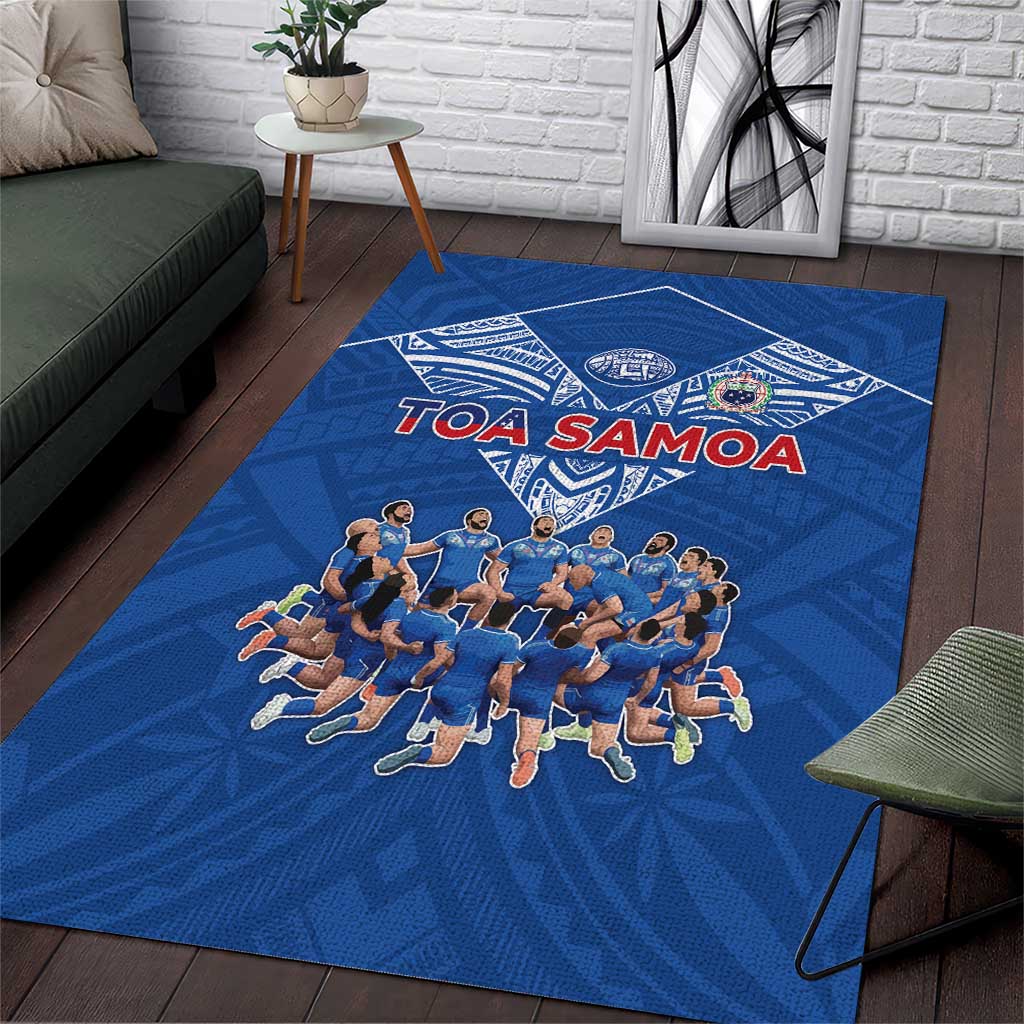 Toa Samoa Area Rug Samoan Warrior Spirit Rugby - Polynesian Pride