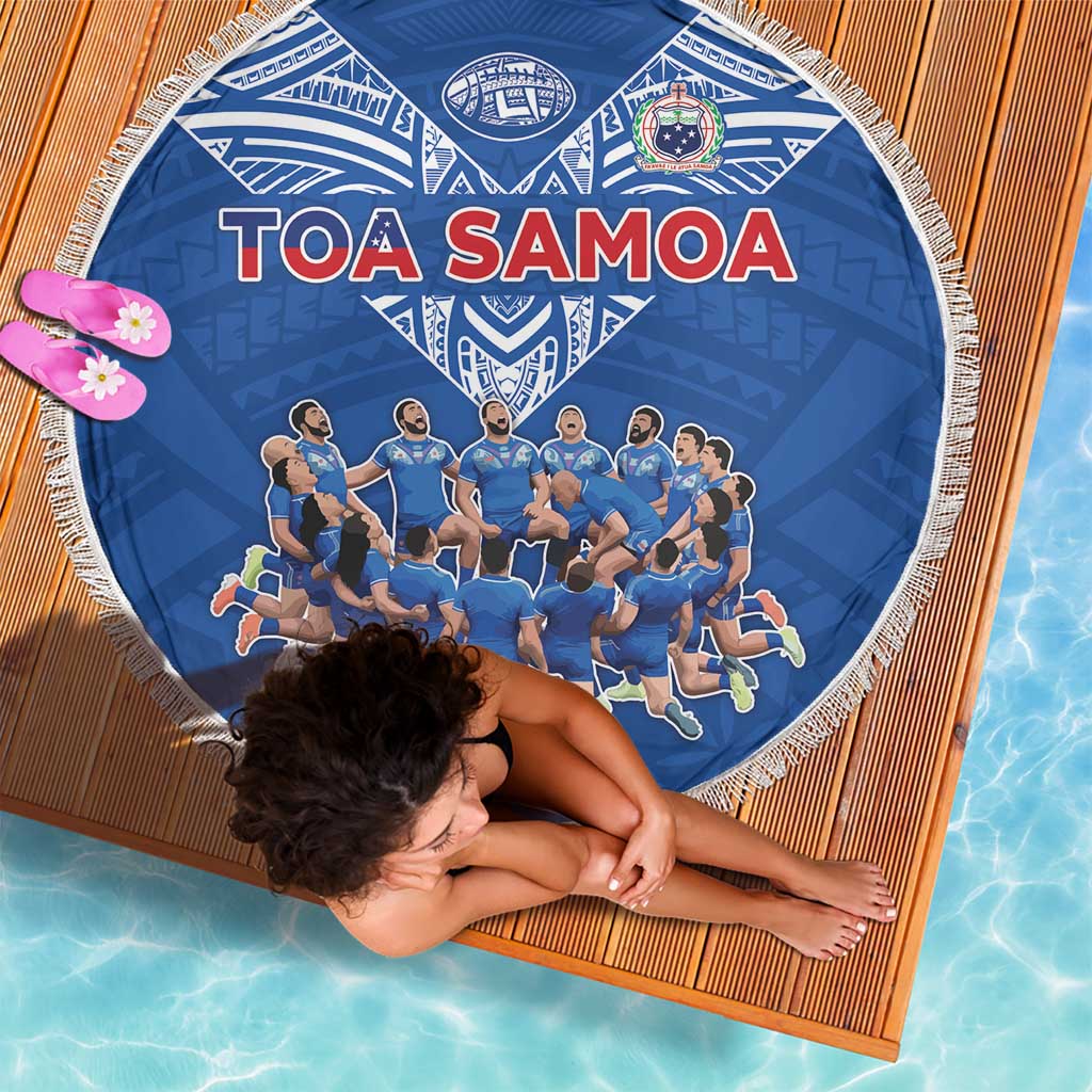 Toa Samoa Beach Blanket Samoan Warrior Spirit Rugby - Polynesian Pride