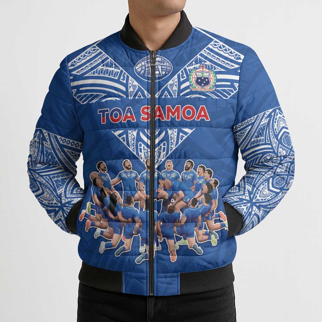 Toa Samoa Bomber Puffer Jacket Samoan Warrior Spirit Rugby - Polynesian Pride