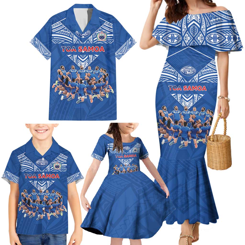 Toa Samoa Family Matching Mermaid Dress and Hawaiian Shirt Samoan Warrior Spirit Rugby - Polynesian Pride
