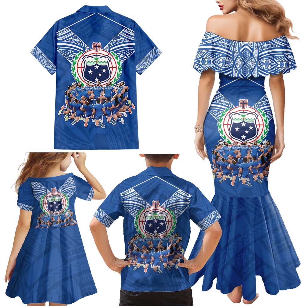 Toa Samoa Family Matching Mermaid Dress and Hawaiian Shirt Samoan Warrior Spirit Rugby - Polynesian Pride