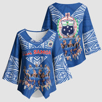 Toa Samoa Kimono Sleeve Blouse Samoan Warrior Spirit Rugby - Polynesian Pride