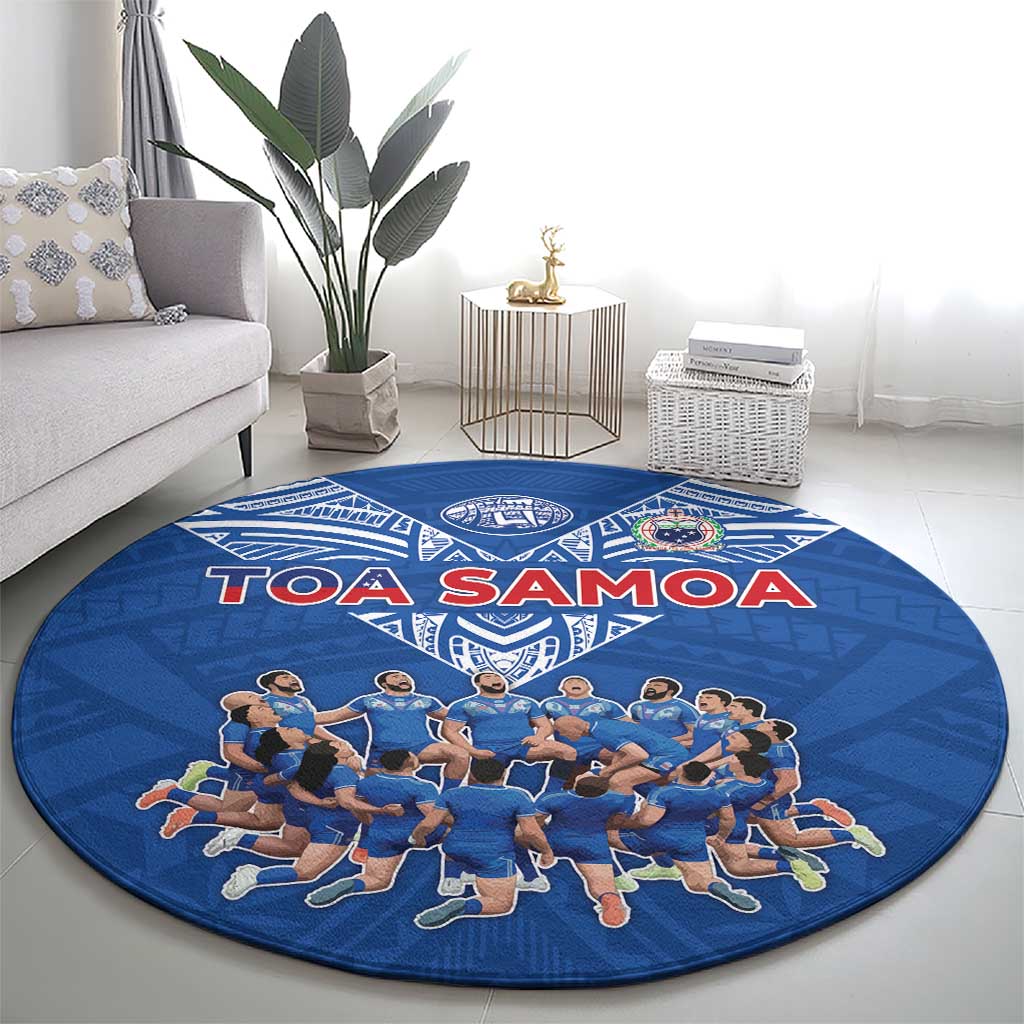 Toa Samoa Round Carpet Samoan Warrior Spirit Rugby - Polynesian Pride