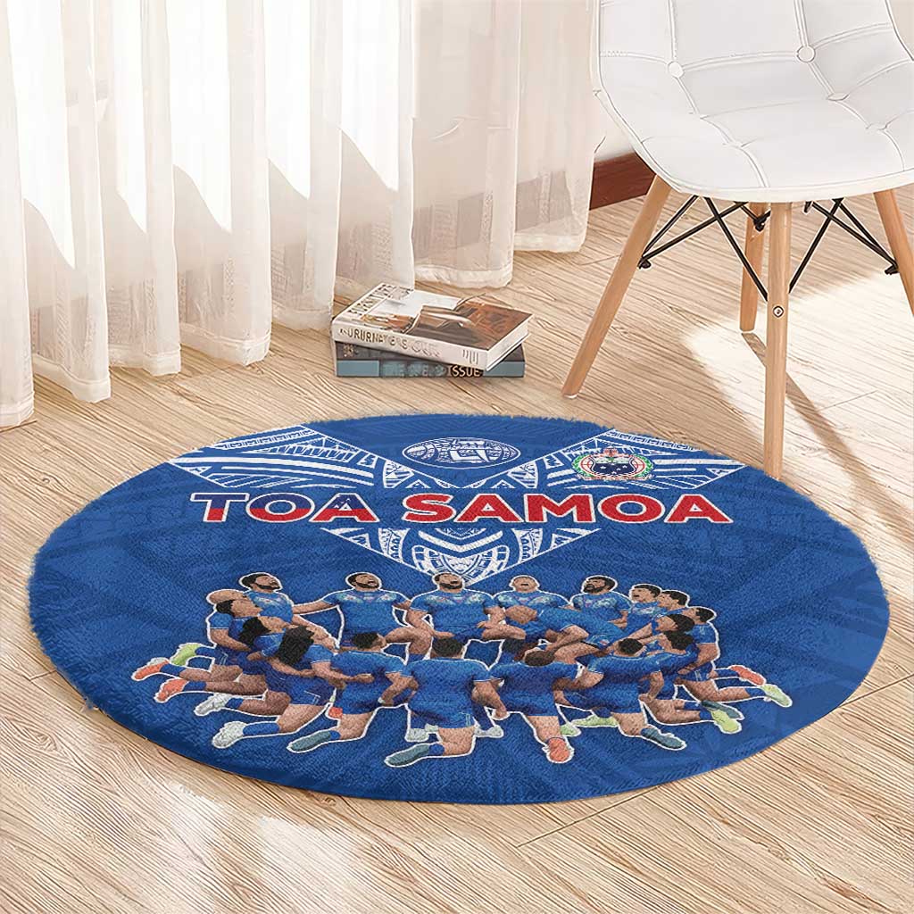 Toa Samoa Round Carpet Samoan Warrior Spirit Rugby - Polynesian Pride