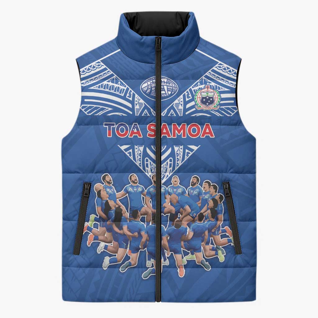 Toa Samoa Sleeveless Puffer Jacket Samoan Warrior Spirit Rugby - Polynesian Pride