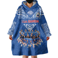 Toa Samoa Wearable Blanket Hoodie Samoan Warrior Spirit Rugby - Polynesian Pride