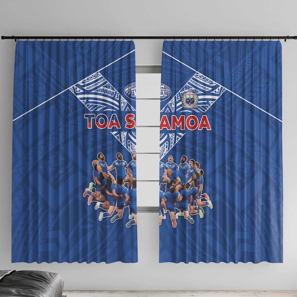Toa Samoa Window Curtain Samoan Warrior Spirit Rugby - Polynesian Pride