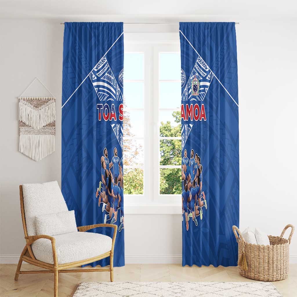 Toa Samoa Window Curtain Samoan Warrior Spirit Rugby - Polynesian Pride