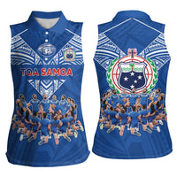 Toa Samoa Women Sleeveless Polo Shirt Samoan Warrior Spirit Rugby - Polynesian Pride