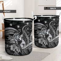 Maori Romantic Valentine Laundry Basket The Hongi Kiss Black Galaxy