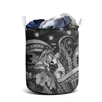 Maori Romantic Valentine Laundry Basket The Hongi Kiss Black Galaxy