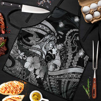Maori Romantic Valentine Apron The Hongi Kiss Black Galaxy DT05 Black - Polynesian Pride