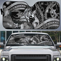 Maori Romantic Valentine Auto Sun Shade The Hongi Kiss Black Galaxy DT05 Black - Polynesian Pride