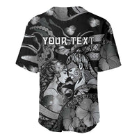 Personalised Maori Romantic Valentine Baseball Jersey The Hongi Kiss Black Galaxy DT05 - Polynesian Pride