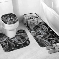 Maori Romantic Valentine Bathroom Set The Hongi Kiss Black Galaxy DT05 Mat Set Only (3 pcs) One Size Black - Polynesian Pride