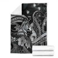 Maori Romantic Valentine Blanket The Hongi Kiss Black Galaxy DT05 - Polynesian Pride