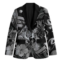 Personalised Maori Romantic Valentine Blazer The Hongi Kiss Black Galaxy DT05 Unisex Black - Polynesian Pride