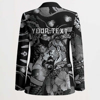 Personalised Maori Romantic Valentine Blazer The Hongi Kiss Black Galaxy DT05 - Polynesian Pride