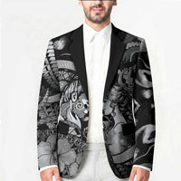 Personalised Maori Romantic Valentine Blazer The Hongi Kiss Black Galaxy DT05 - Polynesian Pride