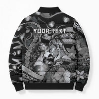 Personalised Maori Romantic Valentine Bomber Puffer Jacket The Hongi Kiss Black Galaxy DT05 - Polynesian Pride
