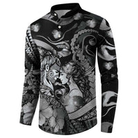 Personalised Maori Romantic Valentine Button Sweatshirt The Hongi Kiss Black Galaxy DT05 - Polynesian Pride