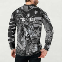 Personalised Maori Romantic Valentine Button Sweatshirt The Hongi Kiss Black Galaxy DT05 - Polynesian Pride
