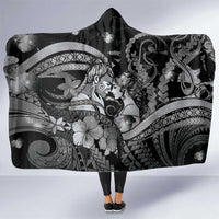 Maori Romantic Valentine Hooded Blanket The Hongi Kiss Black Galaxy DT05 One Size Black - Polynesian Pride