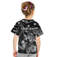 Personalised Maori Romantic Valentine Kid T Shirt The Hongi Kiss Black Galaxy DT05 - Polynesian Pride