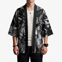 Personalised Maori Romantic Valentine Kimono The Hongi Kiss Black Galaxy DT05 - Polynesian Pride