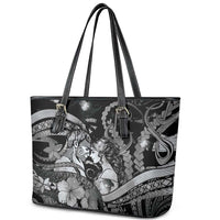 Maori Romantic Valentine Leather Tote Bag The Hongi Kiss Black Galaxy DT05 - Polynesian Pride