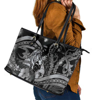 Maori Romantic Valentine Leather Tote Bag The Hongi Kiss Black Galaxy DT05 - Polynesian Pride