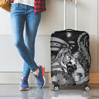 Maori Romantic Valentine Luggage Cover The Hongi Kiss Black Galaxy DT05 - Polynesian Pride