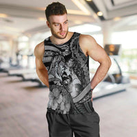 Personalised Maori Romantic Valentine Men Tank Top The Hongi Kiss Black Galaxy DT05 Black - Polynesian Pride