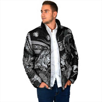 Personalised Maori Romantic Valentine Padded Jacket The Hongi Kiss Black Galaxy DT05 - Polynesian Pride