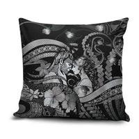 Maori Romantic Valentine Pillow Cover The Hongi Kiss Black Galaxy