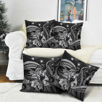 Maori Romantic Valentine Pillow Cover The Hongi Kiss Black Galaxy