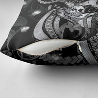 Maori Romantic Valentine Pillow Cover The Hongi Kiss Black Galaxy