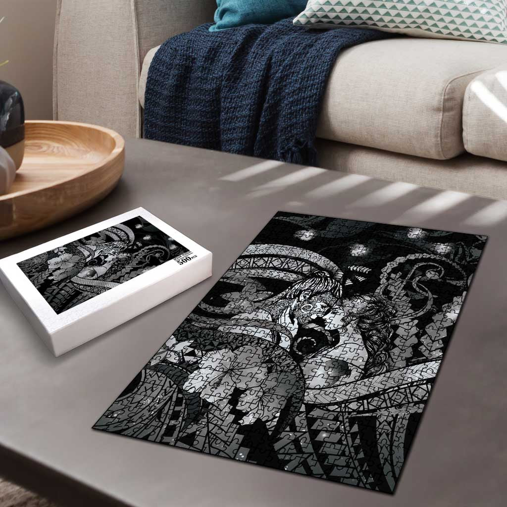 Maori Romantic Valentine Puzzle The Hongi Kiss Black Galaxy DT05 - Polynesian Pride