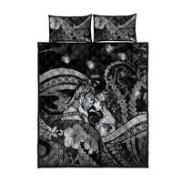 Maori Romantic Valentine Quilt Bed Set The Hongi Kiss Black Galaxy DT05 - Polynesian Pride